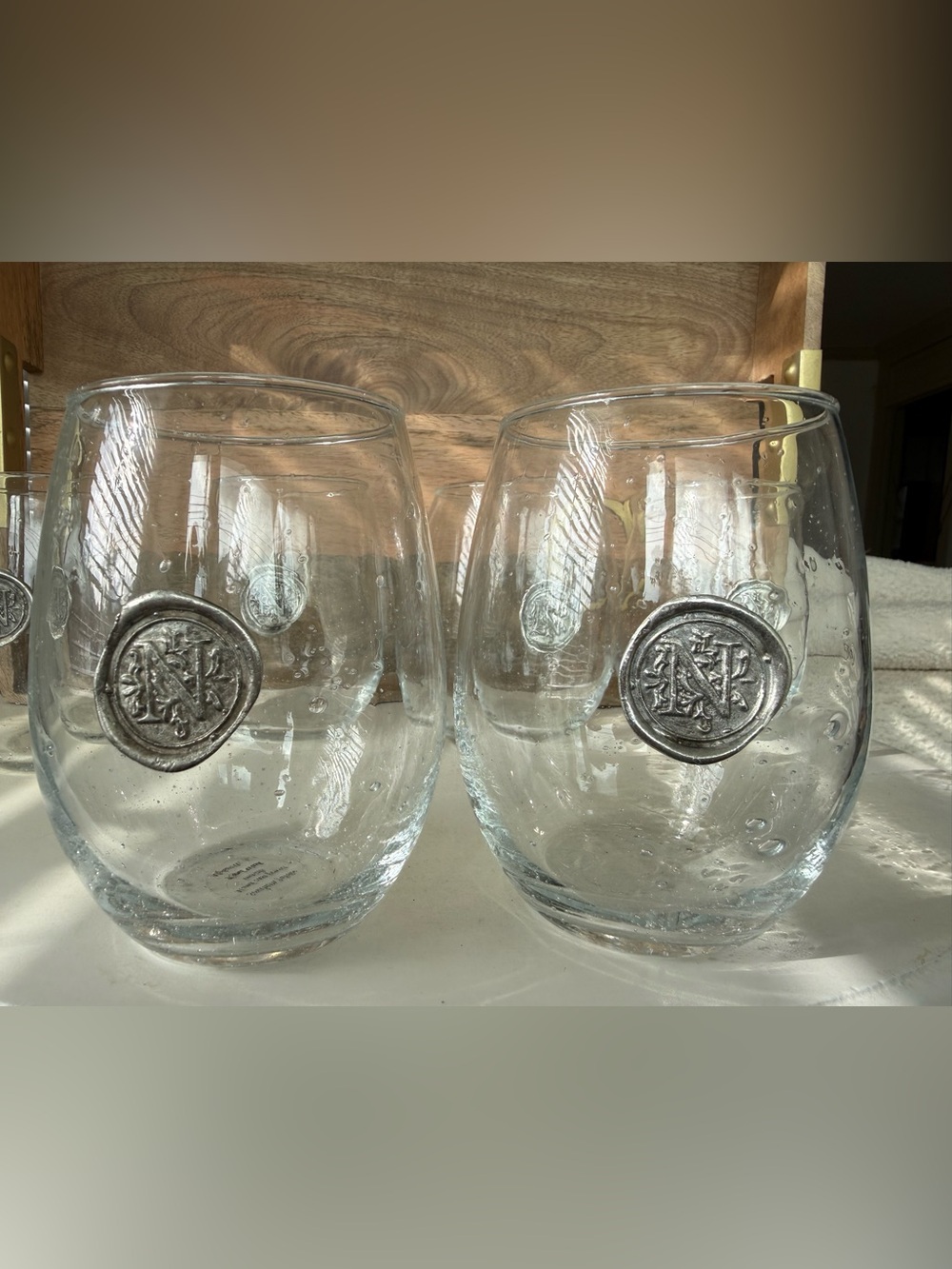Southern Jubilee - New, Stemless Wine Glass-Initial N